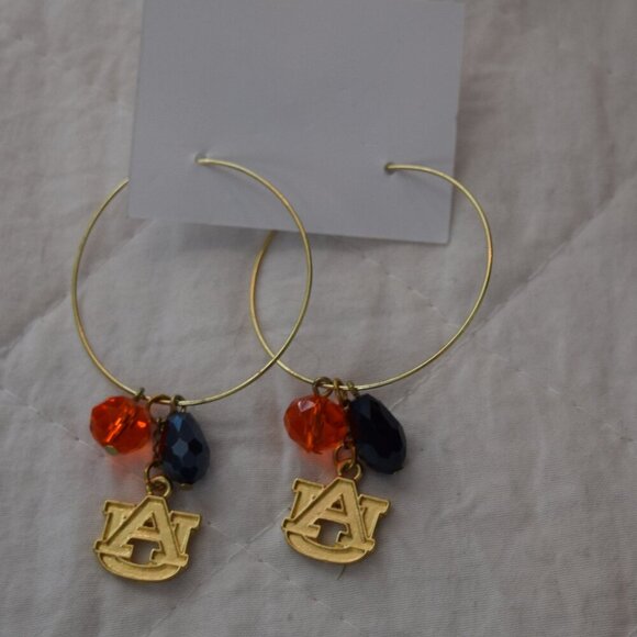 NWT Auburn Sports Hoop Dangle Earrings - Picture 2 of 3